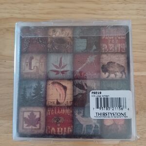 New Thirstystone Lodge 16 Patch Stoneware Coasters.